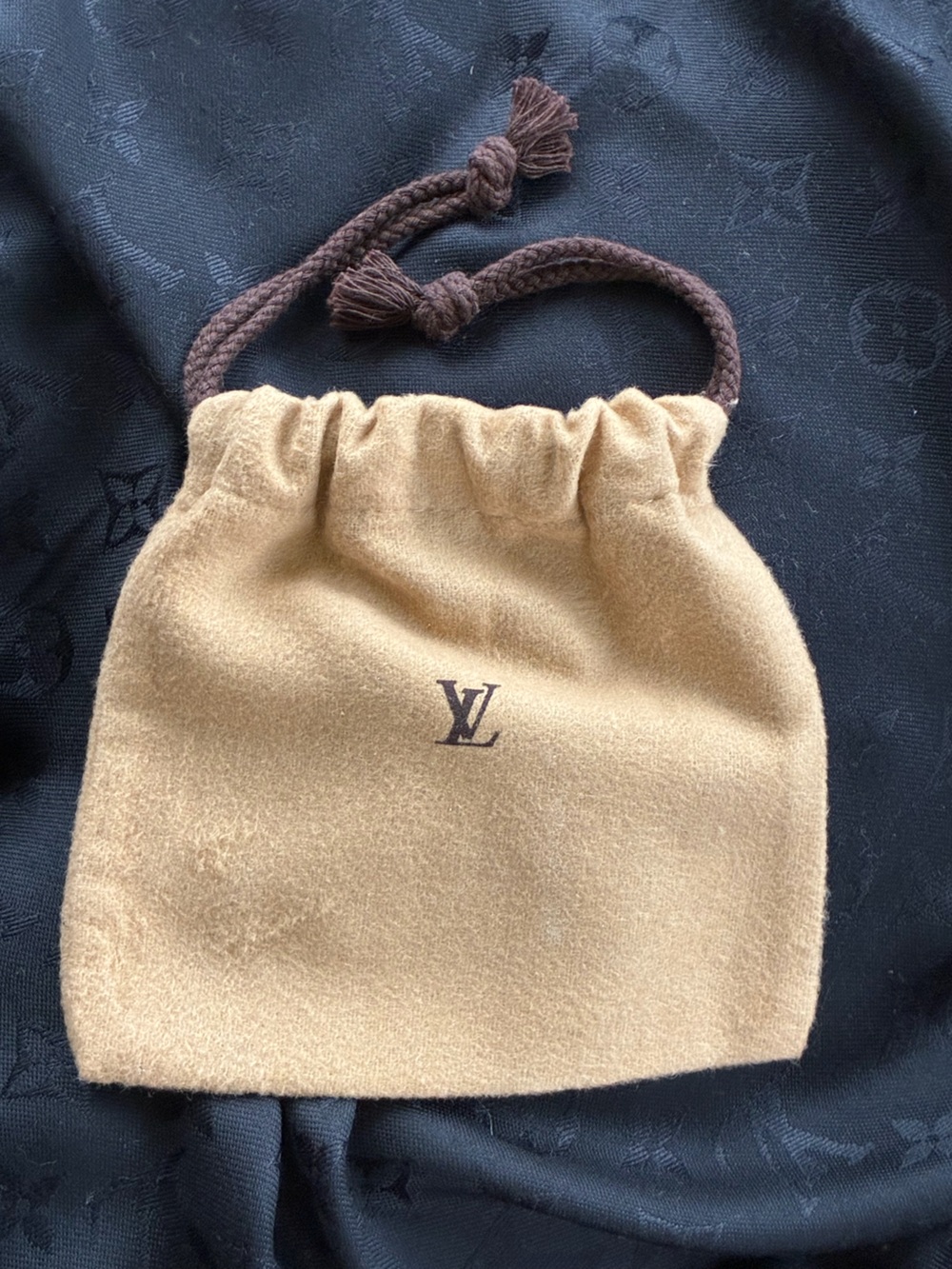 🤎Authentic VTG Louis Vuitton Drawstring Dust Bag Small Wallet Accessory Pouch